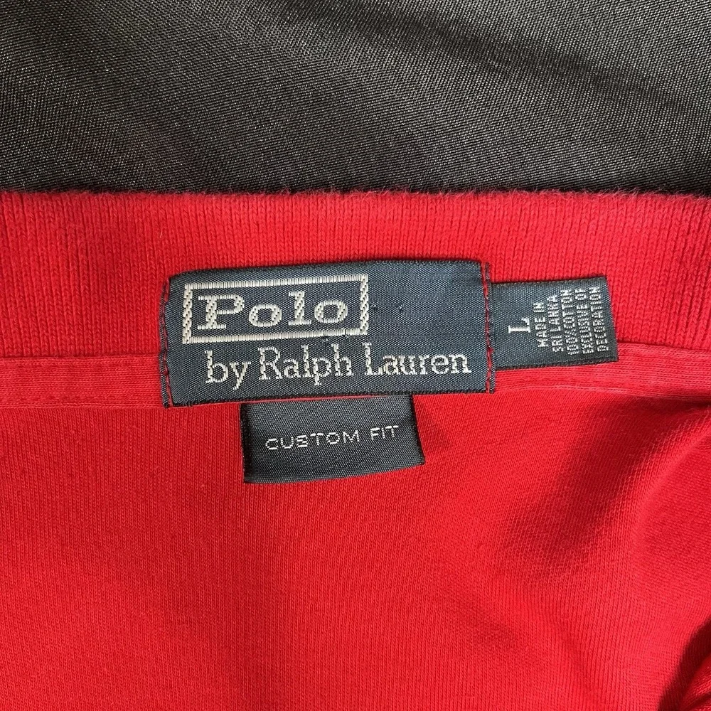 POLO BY RALPH LAUREN Mens Short Sleeve Polo Shirt Size L‎ Red w/ Blue Pony Logo
